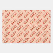 赤ちゃんのシャワーの贈り物をスタイルのスライスで包む ラッピングペーパーシート (正面3)