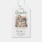 赤ちゃんのシャワーを始める新しい章を物語る ギフトタグ (正面)