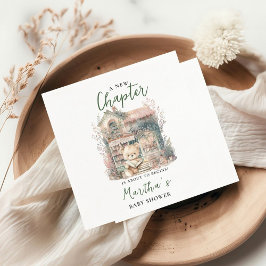 赤ちゃんのシャワーを始める新しい章を物語る スタンダードカクテルナプキン