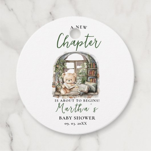 赤ちゃんのシャワーを始める新しい章を物語る フェイバータグ (正面)