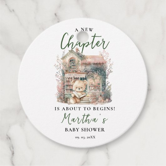 赤ちゃんのシャワーを始める新しい章を物語る フェイバータグ (正面)