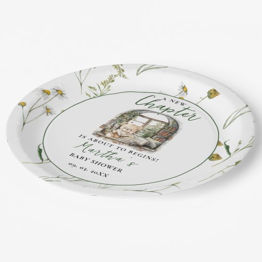 赤ちゃんのシャワーを始める新しい章を物語る ペーパープレート (アングル)