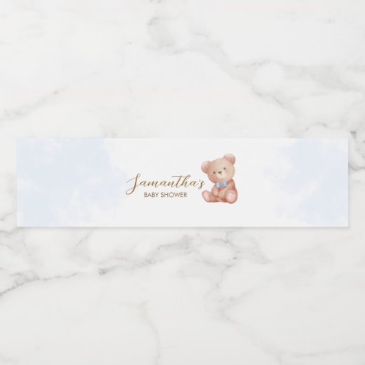 赤ちゃんのシャワーを待つことができる少年 ペットボトルラベル (シングルラベル)