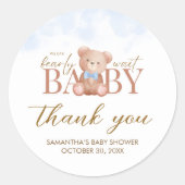 赤ちゃんのシャワーを待つことができる少年 ラウンドシール (正面)