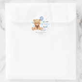 赤ちゃんのシャワーを待つことができる青いステッカー ラウンドシール (バッグ)