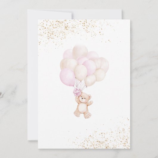 赤ちゃんのシャワーを待つのは女の子 招待状 (裏面)