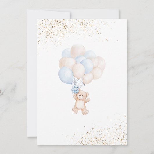 赤ちゃんのシャワーを待つのは男の子だ 招待状 (裏面)