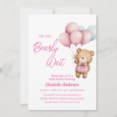 赤ちゃんのシャワーを心待ちにできる – かわいい赤ちゃん女の子 招待状 (正面)