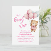 赤ちゃんのシャワーを心待ちにできる – かわいい赤ちゃん女の子 招待状 (スタンド正面)