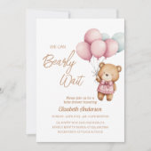 赤ちゃんのシャワーを心待ちにできる – かわいい赤ちゃん女の子 招待状 (正面)