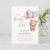 赤ちゃんのシャワーを心待ちにできる – かわいい赤ちゃん女の子 招待状 (スタンド正面)