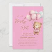 赤ちゃんのシャワーを心待ちにできる – かわいい赤ちゃん女の子 招待状 (正面)