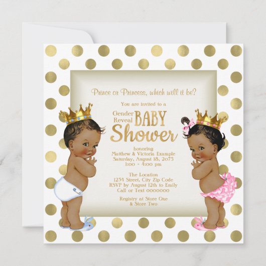 赤ちゃんのシャワーを性別で明らかにする 招待状 (裏面)