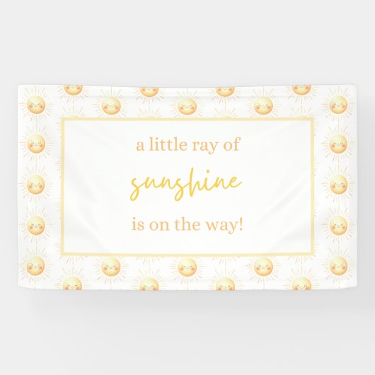 赤ちゃんのシャワーを浴びる太陽の光線が少し流れている 横断幕 (横)