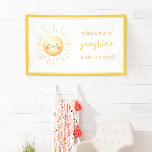 赤ちゃんのシャワーを浴びる太陽の光線が少し流れている 横断幕 (インサイチュ)