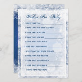 赤ちゃんのシャワーを願う夜の青が輝く 招待状 (正面/裏面)