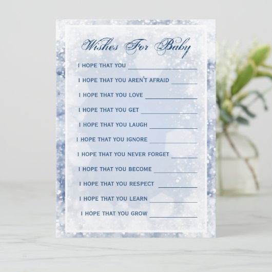 赤ちゃんのシャワーを願う夜の青が輝く 招待状 (スタンド正面)