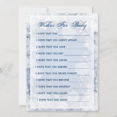 赤ちゃんのシャワーを願う夜の青が輝く 招待状 (正面)