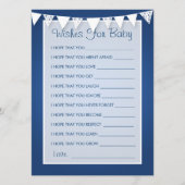 赤ちゃんのシャワー愛のブルーバウンティング アドバイスカード (正面)