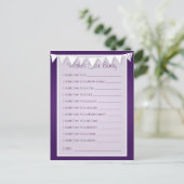 赤ちゃんのシャワー愛の願い紫のバンティング アドバイスカード (スタンド正面)