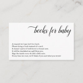 赤ちゃんのシャワー招待状のためのミニマリストの本のリクエスト エンクロージャーカード