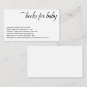 赤ちゃんのシャワー招待状のためのミニマリストの本のリクエスト エンクロージャーカード (正面/裏面)