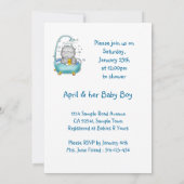 赤ちゃんのシャワー招待状 - 名前を入力してカスタマイズ 招待状 (裏面)