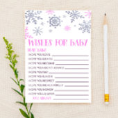 赤ちゃんのシャワー活動を望むピンクのスノーフレーク 便箋