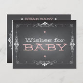 赤ちゃんのシャワー活動カードを希望する黒板 アドバイスカード (正面/裏面)