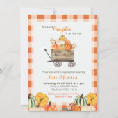 赤ちゃんのシャワー誘いにちっちゃなカボチャ 招待状 (正面)