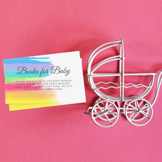 赤ちゃんのシャワー韻のための美しい虹の本 エンクロージャーカード