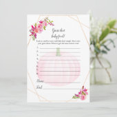 赤ちゃんのシャワー　ベイビーフードを当てろ ゲーム パンプキン 招待状 (スタンド正面)