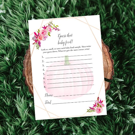 赤ちゃんのシャワー　ベイビーフードを当てろ ゲーム パンプキン 招待状