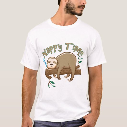  赤ちゃんのナマケモノ Tシャツ (正面)