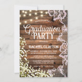 赤ちゃんのブレスストリングライト&レース卒業 招待状 (正面)