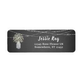 赤ちゃんのブレスチョークグレー&ストリングライトアドレス ラベル