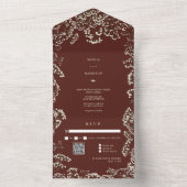 赤ちゃんのブレスビーツレッドウェディングRSVP オールインワン招待状 (内側)