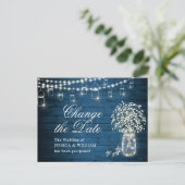 赤ちゃんのブレスメイソン・ジャーの日付を変更結婚する ポストカード (スタンド正面)