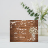 赤ちゃんのブレスメイソン・ジャーの日付を変更結婚する ポストカード (スタンド正面)