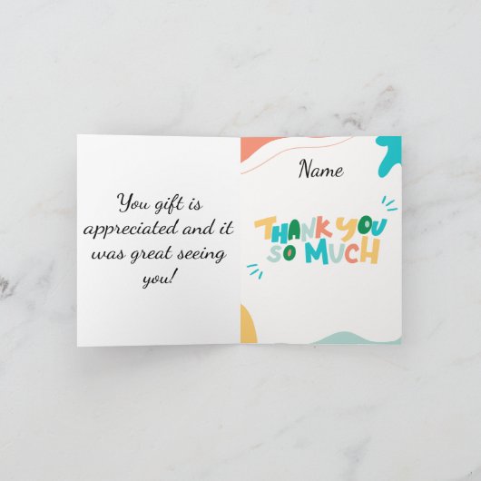 赤ちゃんのプレゼントをありがとう！ サンキューカード (内部)