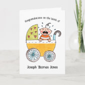 赤ちゃんのベビーカー Congratulations on the Birth Of カード (正面)