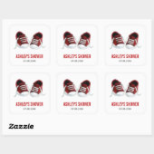 赤ちゃんのベビーシューズ ベビーシャワー ステッカー、ギフトタグ スクエアシール (シート)