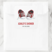 赤ちゃんのベビーシューズ ベビーシャワー ステッカー、ギフトタグ スクエアシール (バッグ)