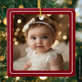 赤ちゃんのモダンなクリスマスの写真 ミニマリストな赤ちゃんの写真 セラミックオーナメント
