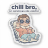 赤ちゃんのユーモアステッカー - Chill Baby シール (正面)