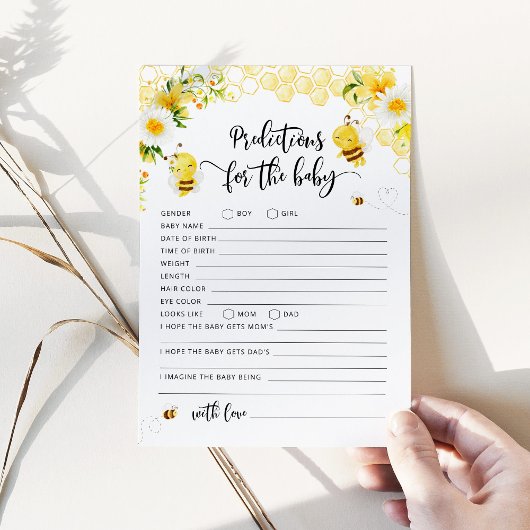 赤ちゃんの予測カード 招待状