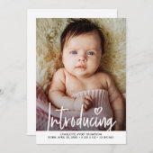 赤ちゃんの写真のハートスモダンクリプトの紹介 サンキューカード (正面/裏面)