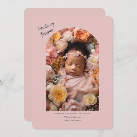 赤ちゃんの写真の誕生のお知らせ 招待状 (正面/裏面)