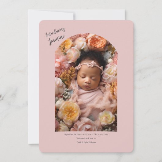 赤ちゃんの写真の誕生のお知らせ 招待状 (正面)