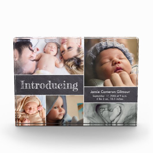 赤ちゃんの写真コラージュ 誕生発表 フォトブロック (正面)